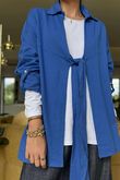 Made in Italy Salt Tie Front Jacket Lapis /3 = ~